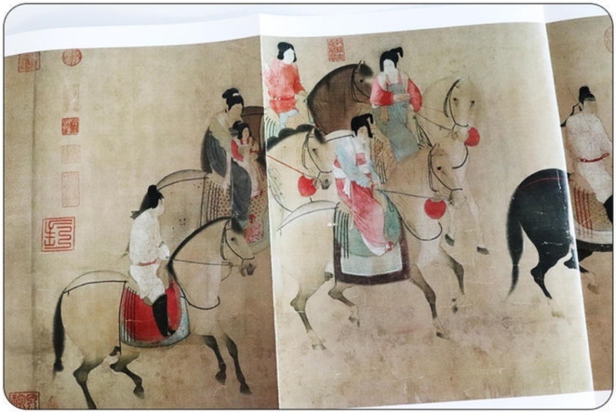 虢国夫人遊春図 神駿図 手巻部分 中国歴代絵画作品集粋 / 虢国