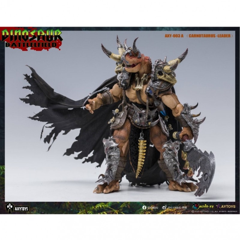 ダイナソー・バトルフィールド AXY003A 肉食トロサウルス部族首長(オレンジ) 1/12スケール可動フィギュアの商品画像