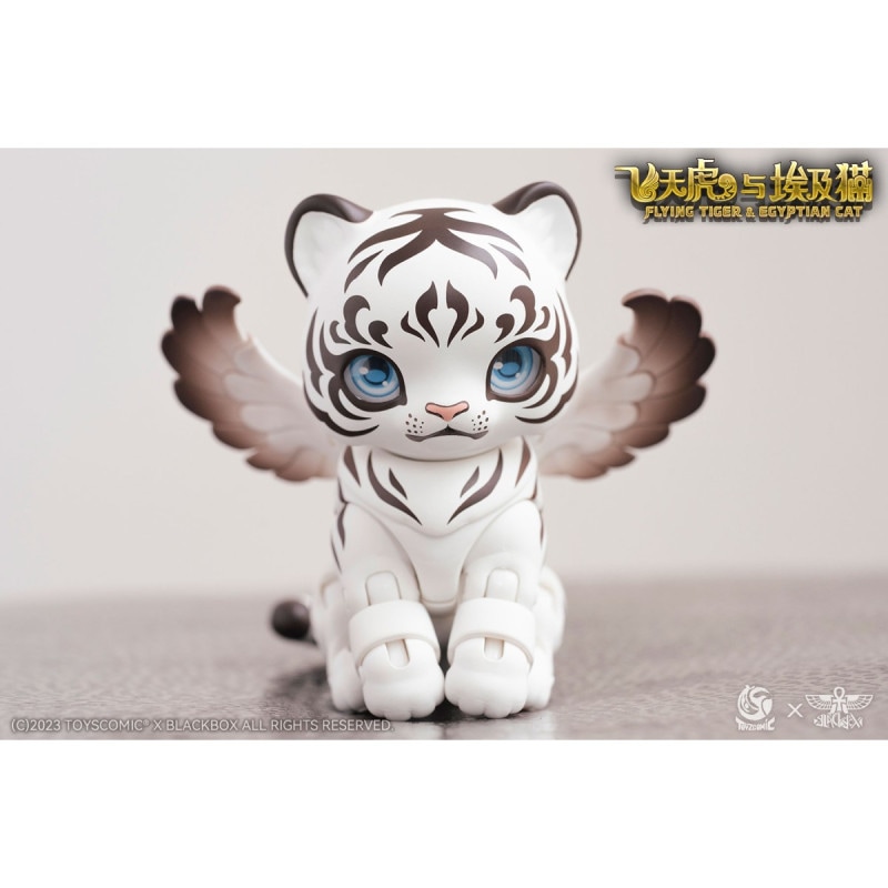 TOYSCOMIC×BLACKBOX ブラックボックスアクションペットシリーズ第1弾 フライングタイガー&エジプトキャット 10CMコレクションフィギュア ホワイトタイガーの商品画像