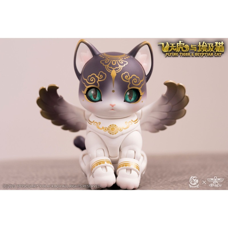 TOYSCOMIC×BLACKBOX ブラックボックスアクションペットシリーズ第1弾 フライングタイガー&エジプトキャット 10CMコレクションフィギュア ヘブンキャットの商品画像
