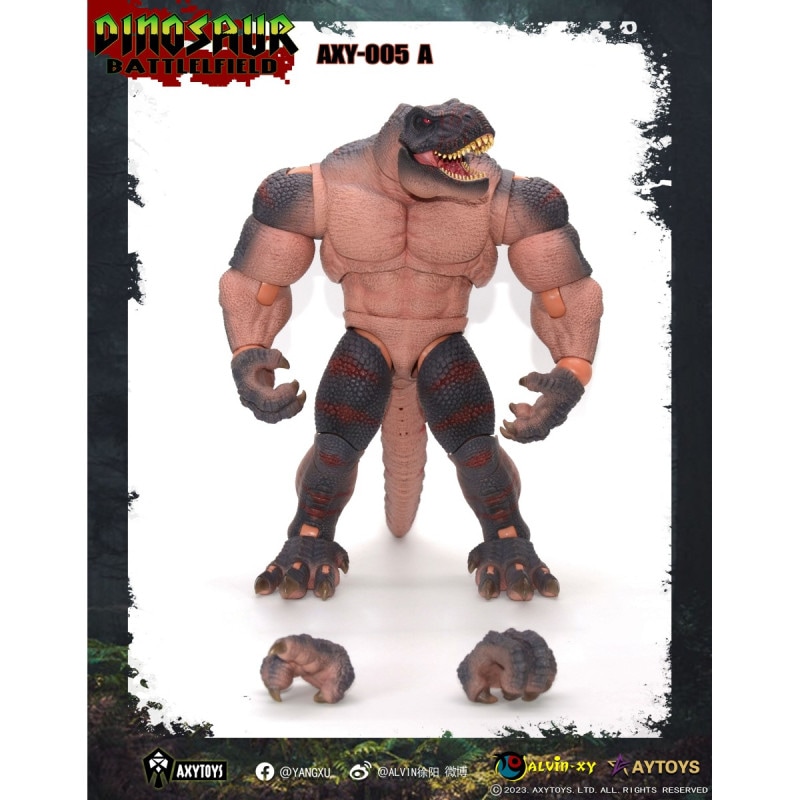 ダイナソー・バトルフィールド AXY005A ティラノサウルス部族兵士(ブラック) 1/12スケール可動フィギュアの商品画像