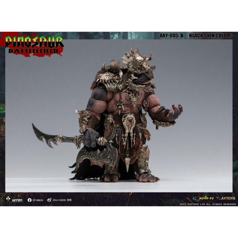 ダイナソー・バトルフィールド AXY005B ティラノサウルス部族首長(ブラック) 1/12スケール可動フィギュアの商品画像