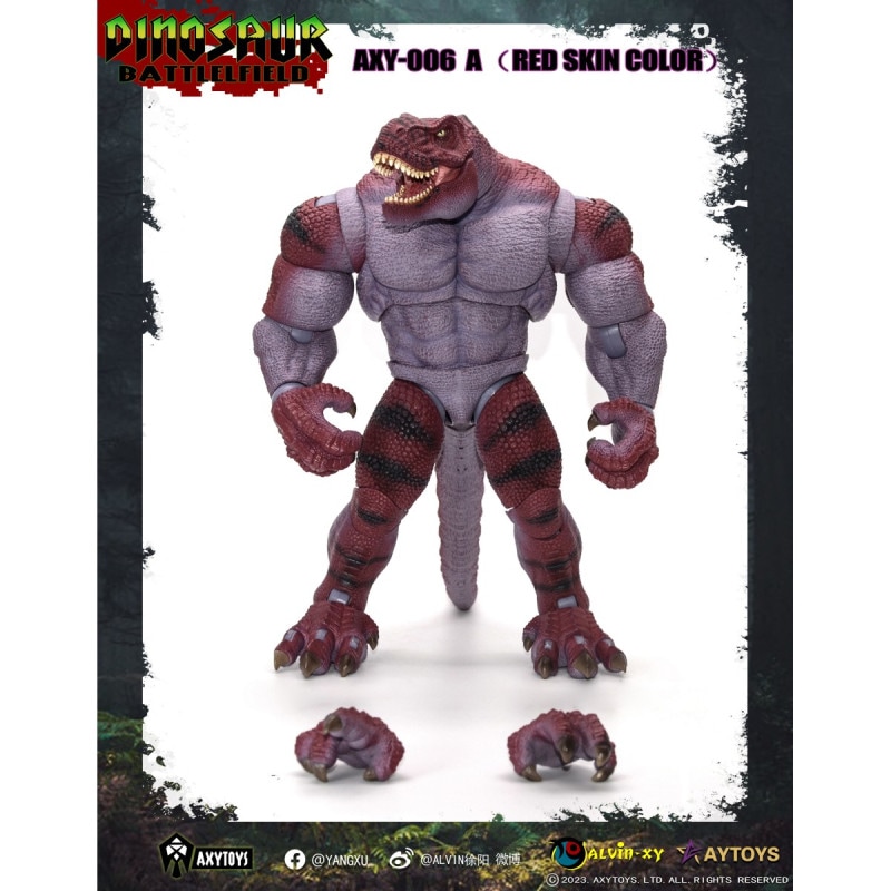 ダイナソー・バトルフィールド AXY006A ティラノサウルス部族兵士(レッド) 1/12スケール可動フィギュアの商品画像