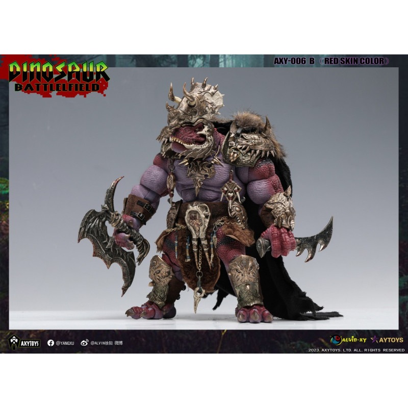 ダイナソー・バトルフィールド AXY006B ティラノサウルス部族首長(レッド) 1/12スケール可動フィギュアの商品画像