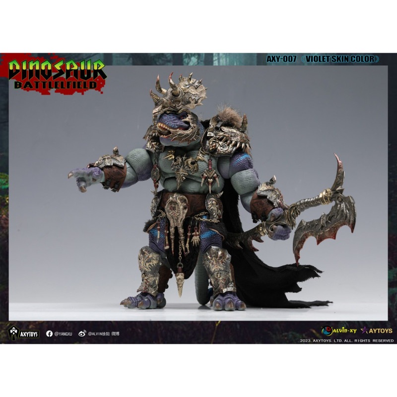 ダイナソー・バトルフィールド AXY007 ティラノサウルス部族首長限定版(パープル) 1/12スケール可動フィギュアの商品画像