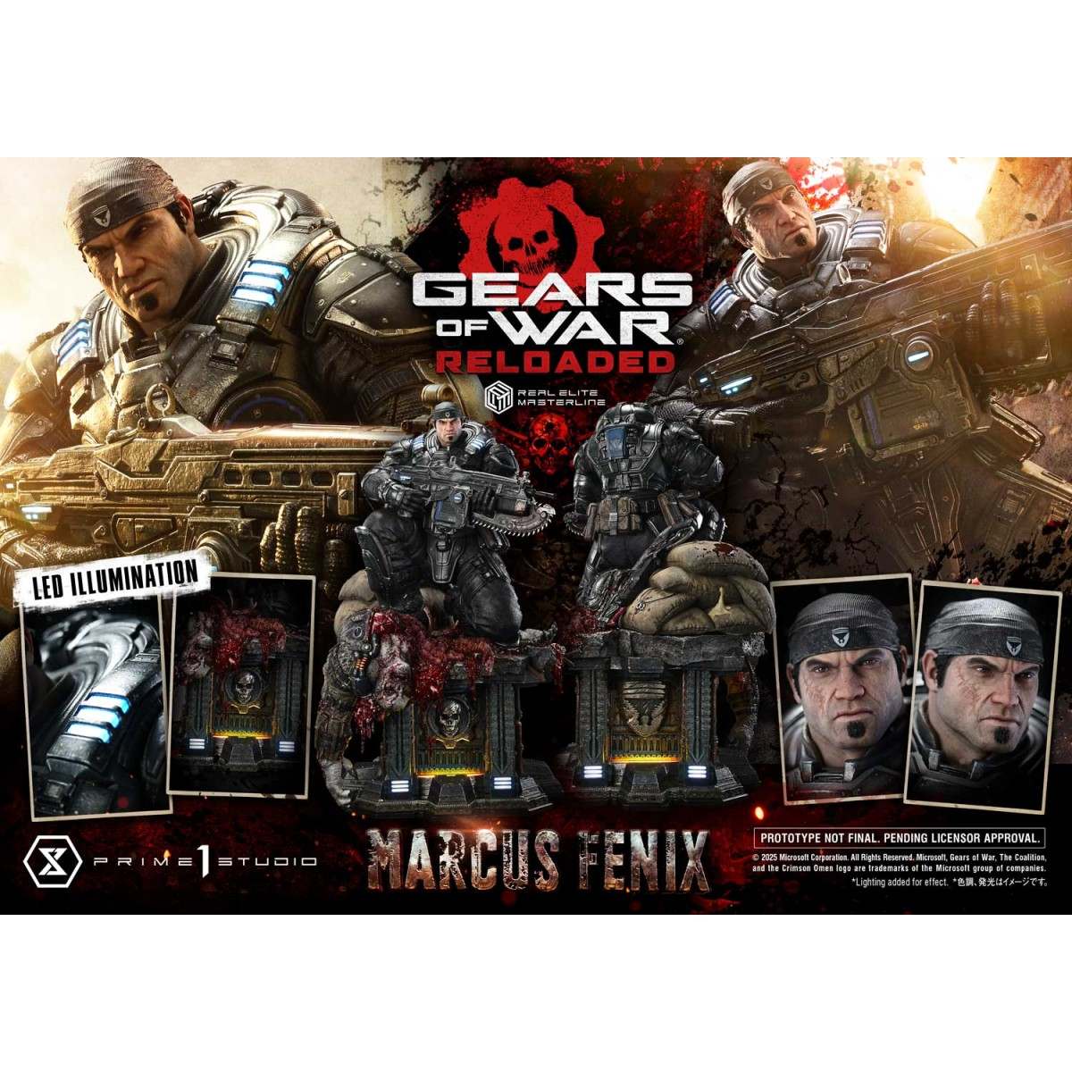 リアルエリートマスターライン Gears of War: Reloaded マーカス・フェニックス 1/3 完成品フィギュア 『Gears of War』 《送料無料》 ＜銀行振込・前入金のみ＞