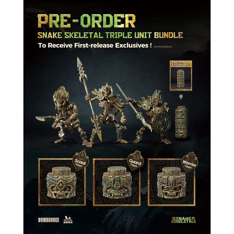 SNAKE SKELETALシリーズ 1/12スケール 可動フィギュア3体セット 《送料無料》 ＜銀行振込・前入金のみ＞の商品画像
