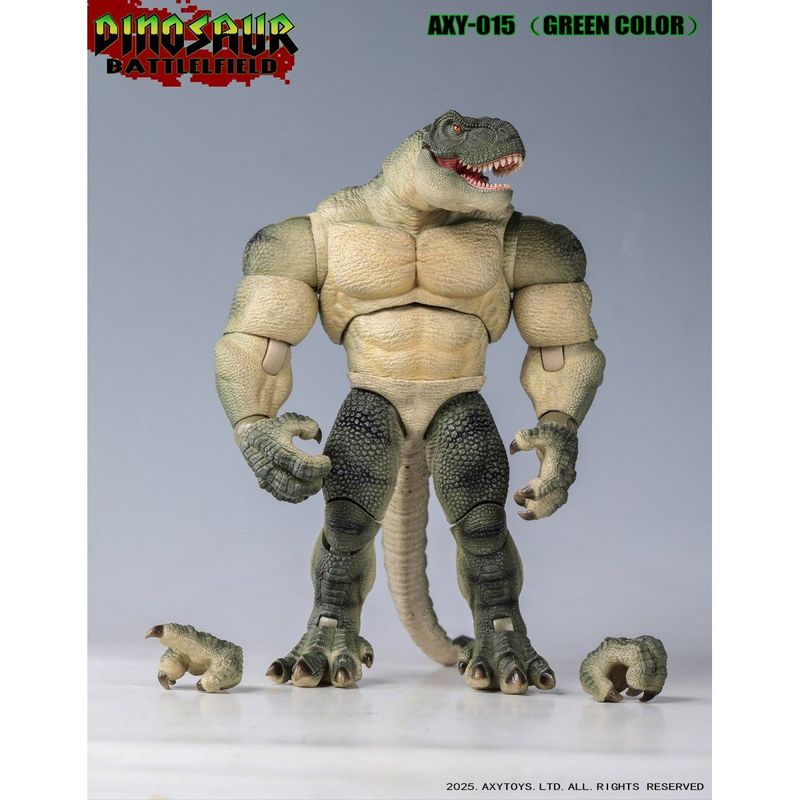 ダイナソー・バトルフィールドシリーズ ティラノサウルス 1/9スケール可動フィギュア AXY-015(グリーン) 《送料無料》の商品画像