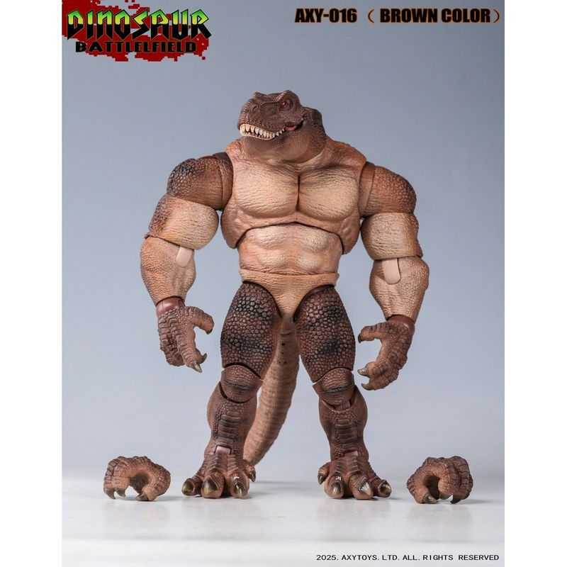 ダイナソー・バトルフィールドシリーズ ティラノサウルス 1/9スケール可動フィギュア AXY-016(ブラウン) 《送料無料》の商品画像