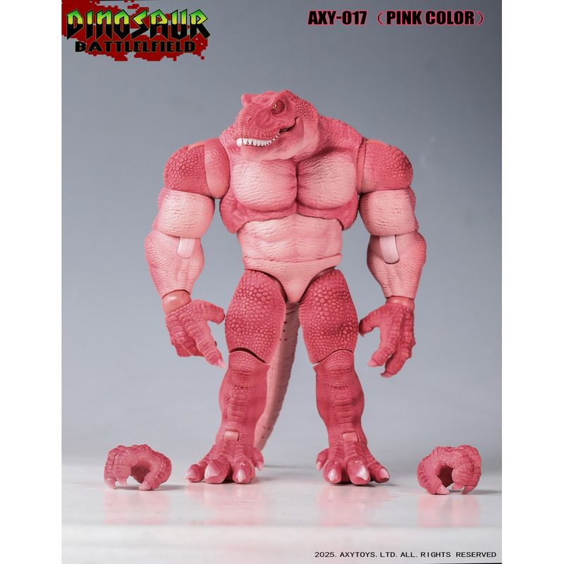ダイナソー・バトルフィールドシリーズ ティラノサウルス 1/9スケール可動フィギュア AXY-017(ピンク) 《送料無料》の商品画像