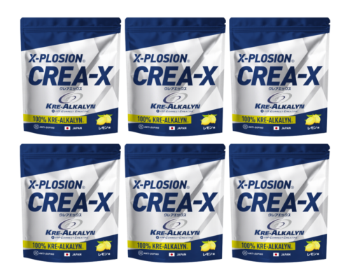 【6個セット】CREA-X(クレアエックス) クレアルカリン100% クレアチン204g/120回分 x 6個【レモン味】