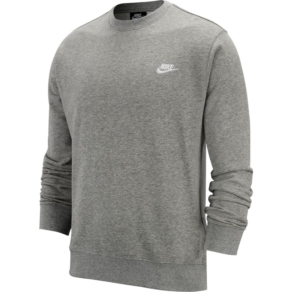 NIKE ナイキ クラブ フレンチテリー クルー メンズ ダークグレーヘザー/ホワイト BV2667-063|トレーニングウエアZONE