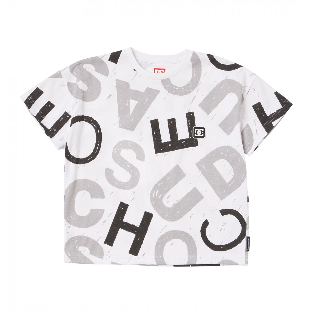 DC ディーシー シューズ キッズ Tシャツ 半袖 ロゴ 22 KD ALLOVER SS YST222509-WHT|トレーニングウエアZONE