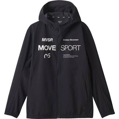 ムーブスポーツ スパンライク フルジップフーディ メンズ トレーニングウェア パーカー 撥水 ブラック DMMXJF10-BK MOVE Sport デサント|トレーニングウエアZONE