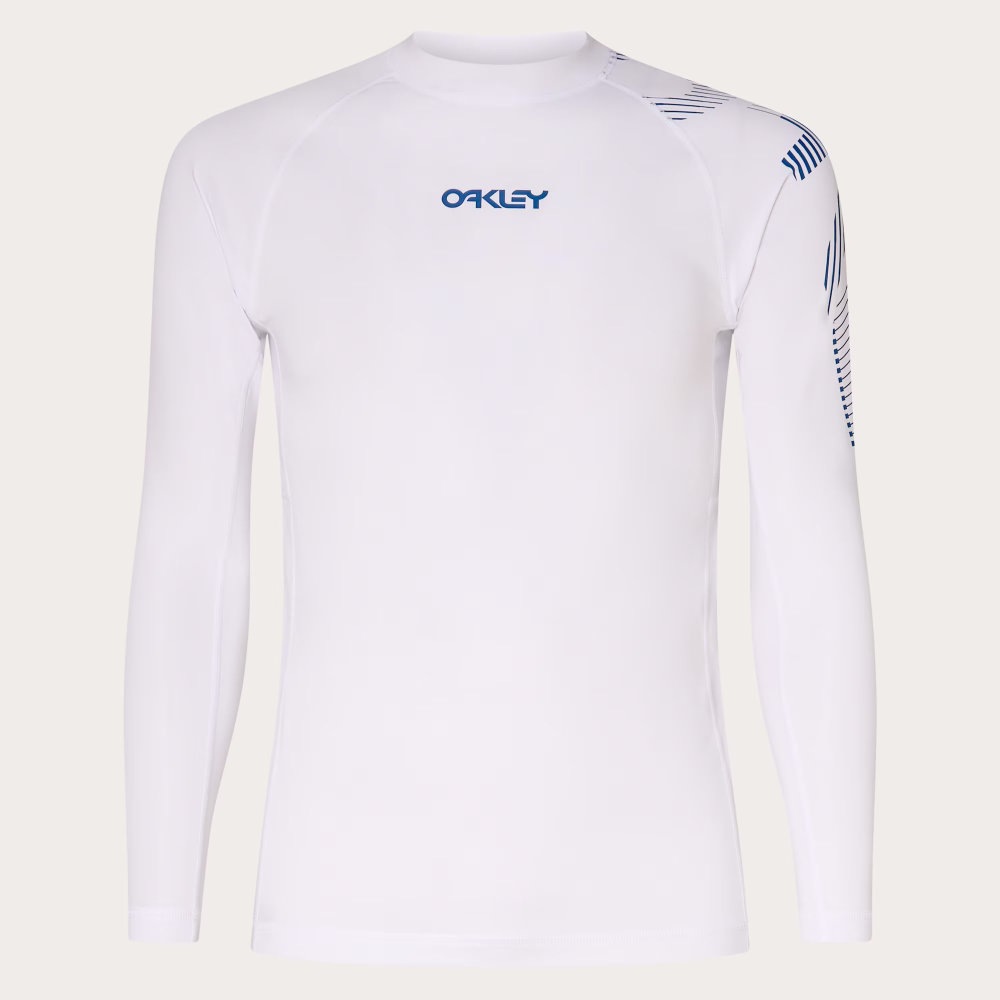 OAKLEY オークリー ラッシュガード メンズ 長袖 LS Pressure 24.0 ホワイト FOA406264-100|スイム&マリンZONE