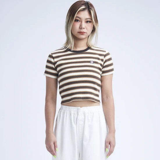 DC ディーシー シューズ Tシャツ レディース 半袖 23 WS TELECO CROPPED SS LST232403-BRN