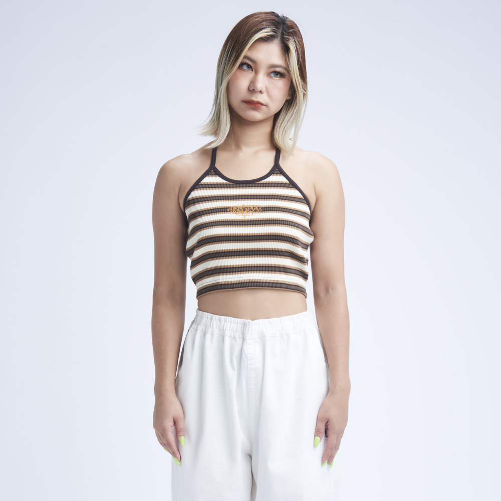 DC ディーシー シューズ レディース ホルターネック キャミソール ショート丈 23 WS TELECO SLEEVELESS LSL232404-BRN