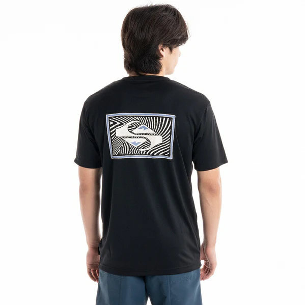 クイックシルバー ラッシュガード 半袖 メンズ ラッシュTシャツ DIAMOND HERITAGE SS QLY231007-BLK|スイム&マリンZONE