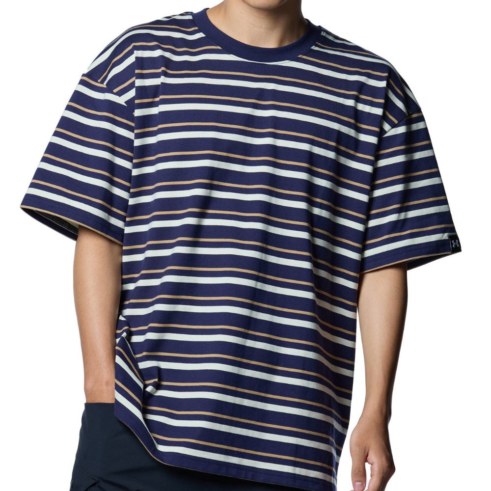 アンダーアーマー 半袖 Tシャツ メンズ UAヘビーウエイト ボーダー ショートスリーブ Tシャツ 1388250-410