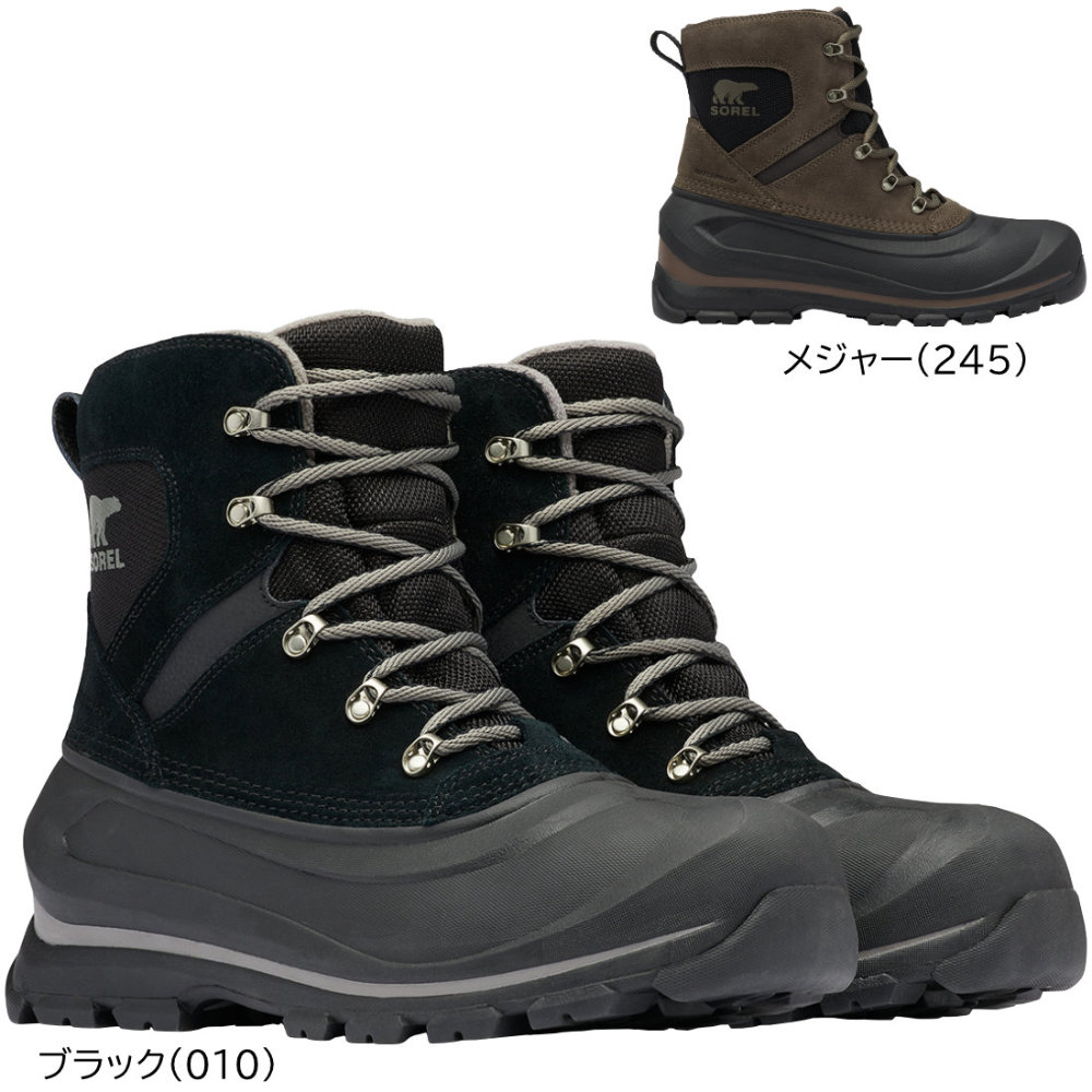 ソレル スノーブーツ メンズ バクストンレース ウォータープルーフ ブラック/メジャー 25.0-29.0cm NM5081