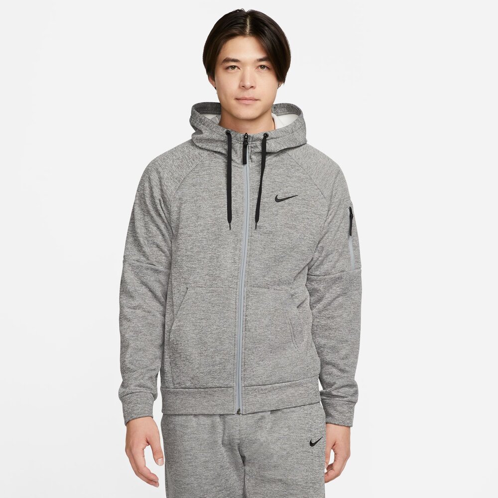 NIKE ナイキ フリースパーカー メンズ Therma-FIT フルジップ フィットネスパーカー グレー M-2XL DQ4831-063|トレーニングウエアZONE