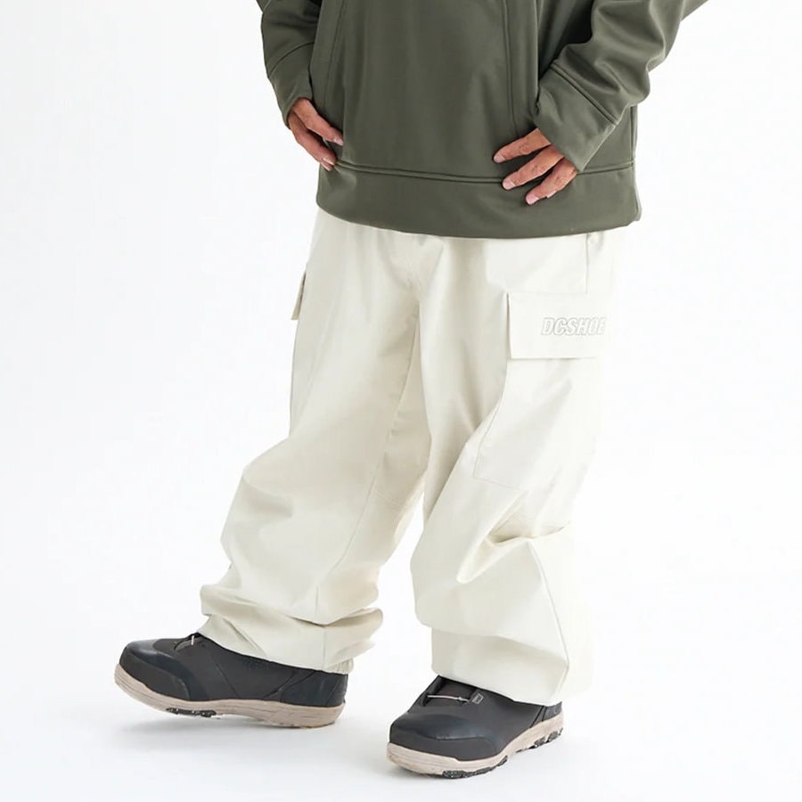 24-25 DC ディーシー シューズ スノーボードパンツ ディーシー スノーワイドカーゴパンツ ホワイト DPT243935-WHT|スノーボード ZONE