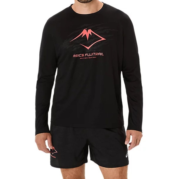 アシックス FUJITRAILロゴ長袖シャツ メンズ フジトレイル トレイルランニング ウェア Tシャツ 2011C987-003|トレーニングウエアZONE
