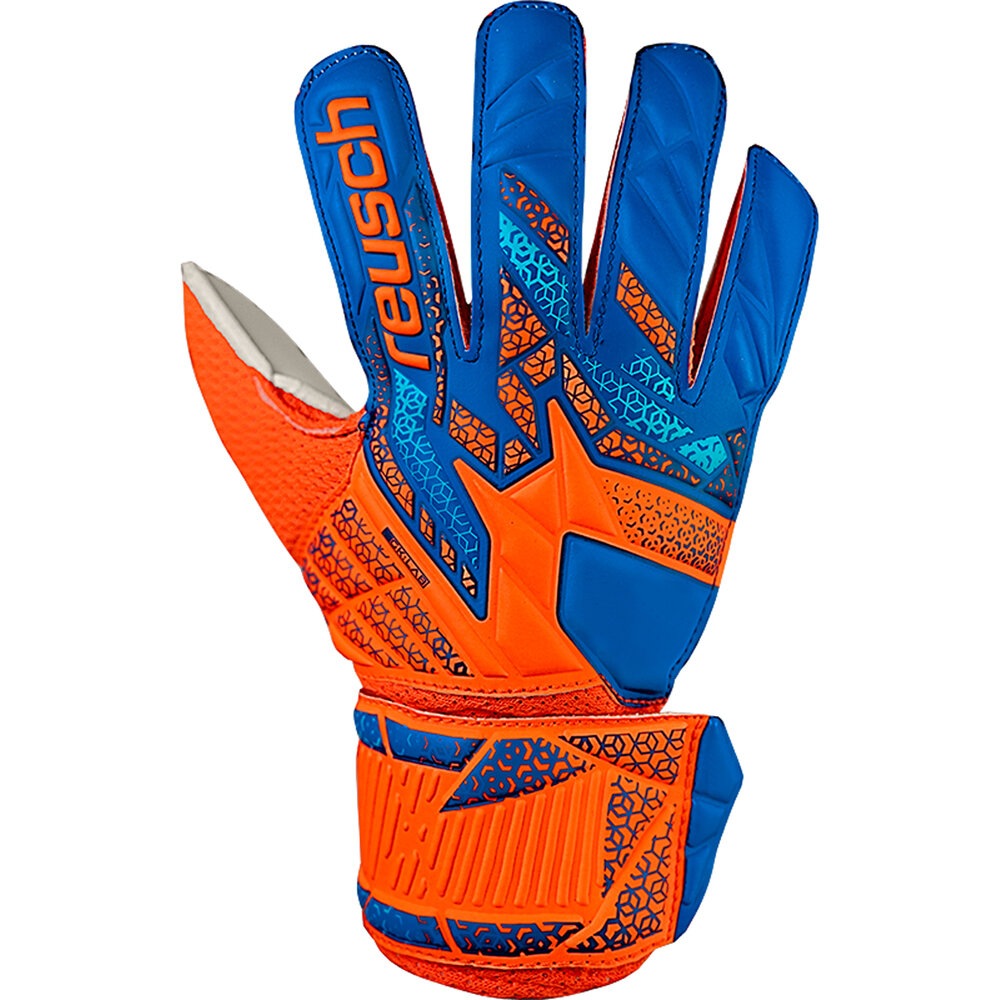 REUSCH ロイシュ キーパーグローブ アトラクト ソリッド ジュニア サッカー キーパー手袋 ショッキングオレンジ/ブルー 5562515-2290|サッカー&フットサルZONE
