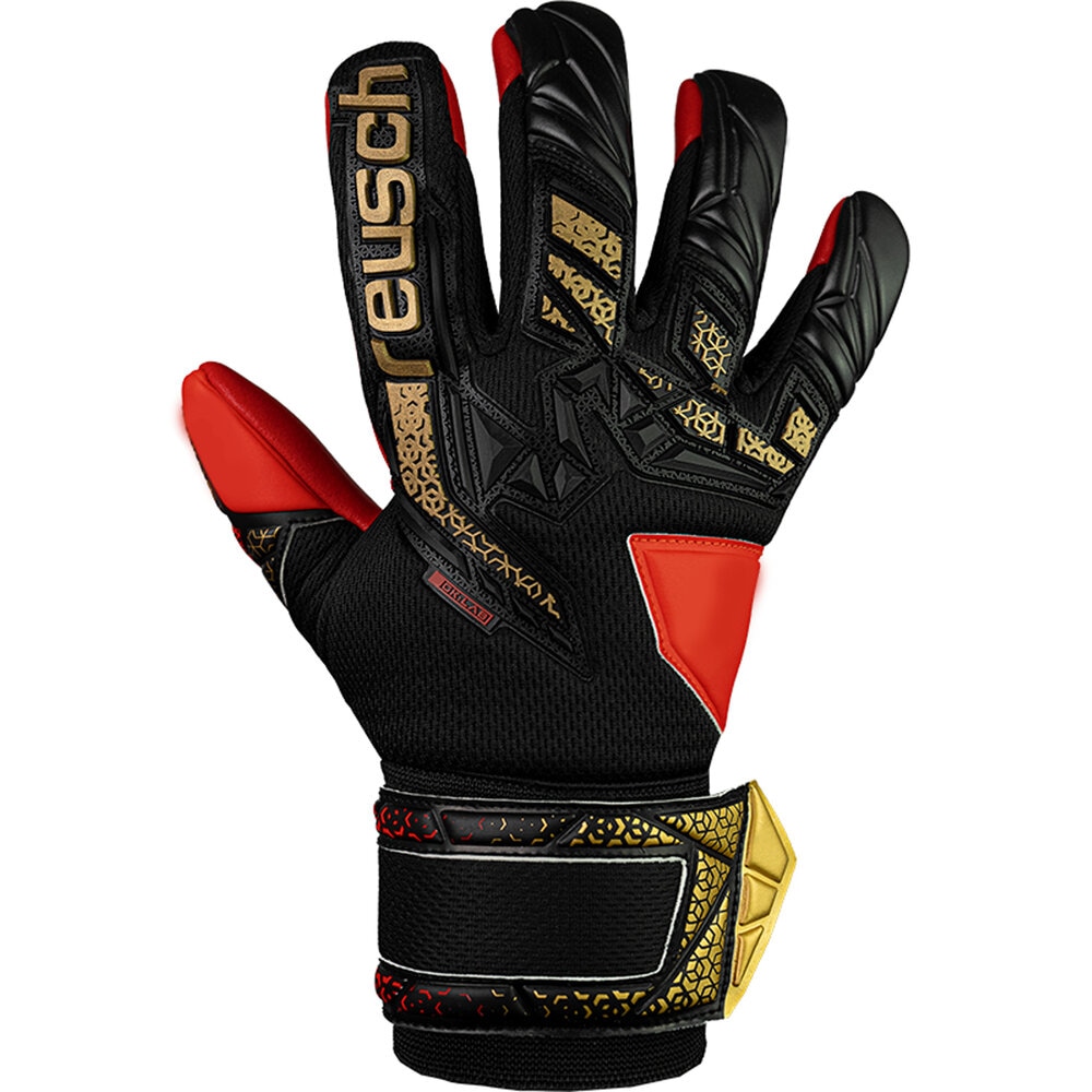 REUSCH ロイシュ キーパーグローブ アトラクト フリーゲル シルバー ジュニア サッカー キーパー手袋 ブラック/ゴールド/ファイアリーレッド 5562235-7075