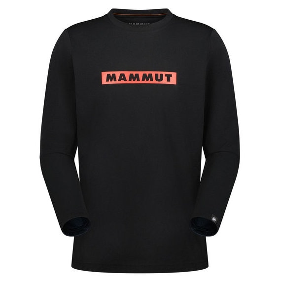マムート 長袖Tシャツ メンズ QD ロゴ プリント ロングスリーブ Tシャツ アジアンフィット black-mammut red PRT2 1016-01030-00778