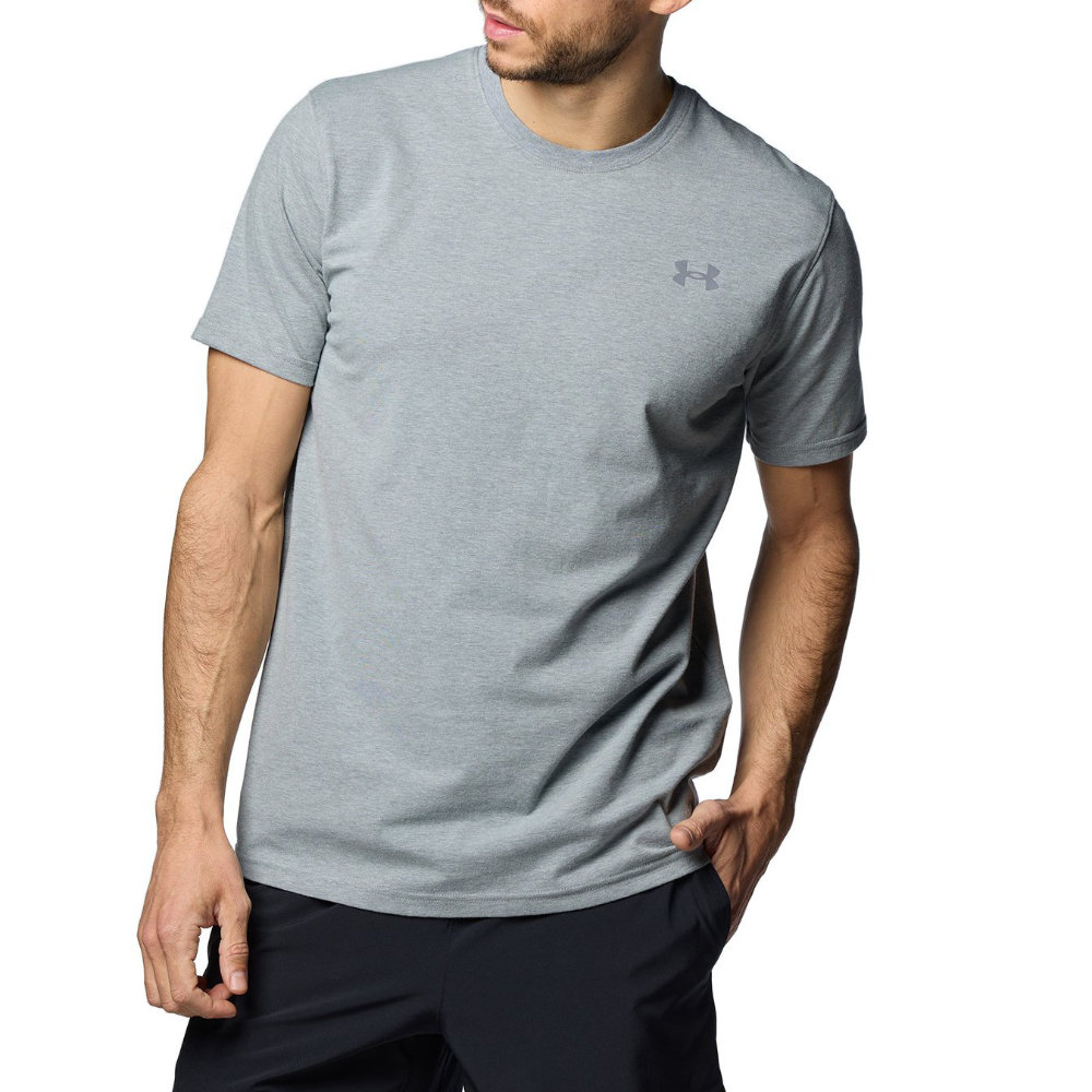 アンダーアーマー 半袖 Tシャツ メンズ UAパフォーマンスコットン ショートスリーブTシャツ ピッチグレー 1384805-012