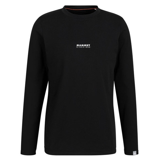 マムート 長袖Tシャツ メンズ QD ロゴ プリント ロングスリーブ Tシャツ アジアンフィット black PRT1 1016-01030-00253|アウトドアZONE