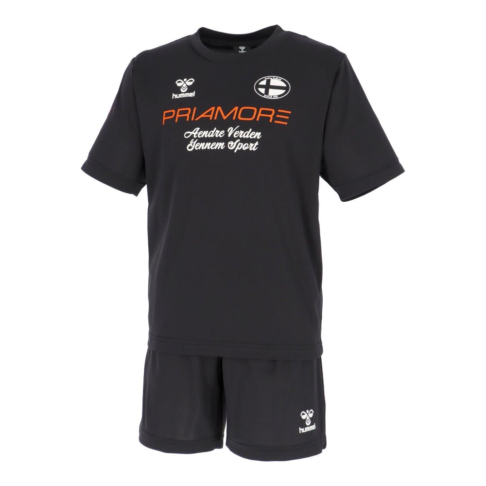 ヒュンメル プラクティススーツ ジュニア 上下セット プリアモーレ サッカー ウェア ブラック HJP1214SP-90|トレーニングウエアZONE