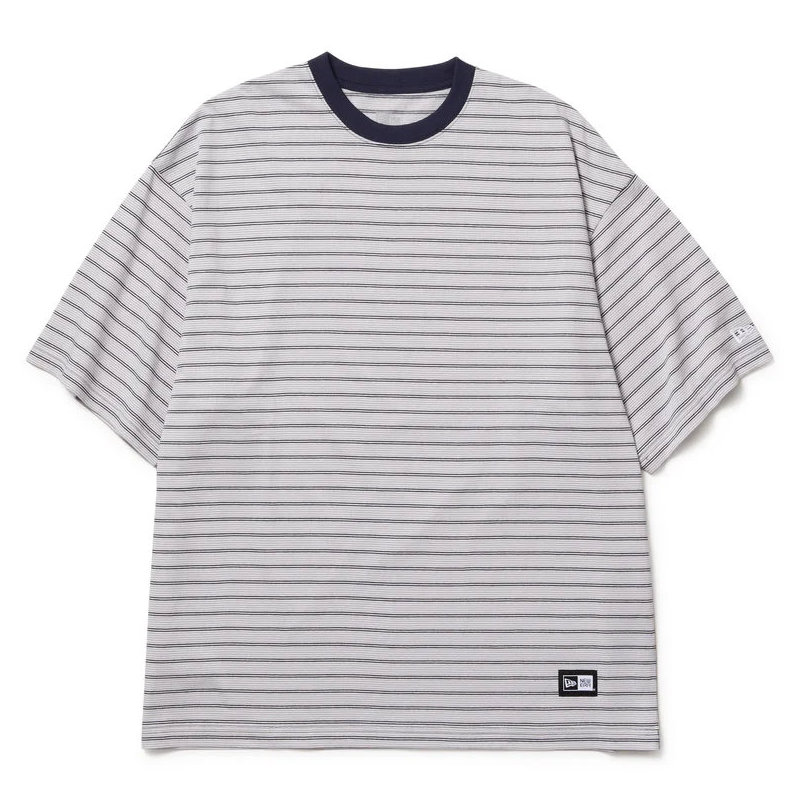 NEW ERA ニューエラ Tシャツ 半袖 メンズ オーバーサイズド コットン Tシャツ Micro Border ネイビー 14410065
