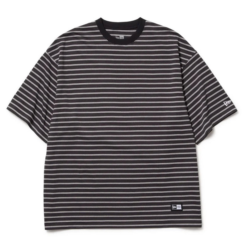 NEW ERA ニューエラ Tシャツ 半袖 メンズ オーバーサイズド コットン Tシャツ Micro Border ブラック 14410067