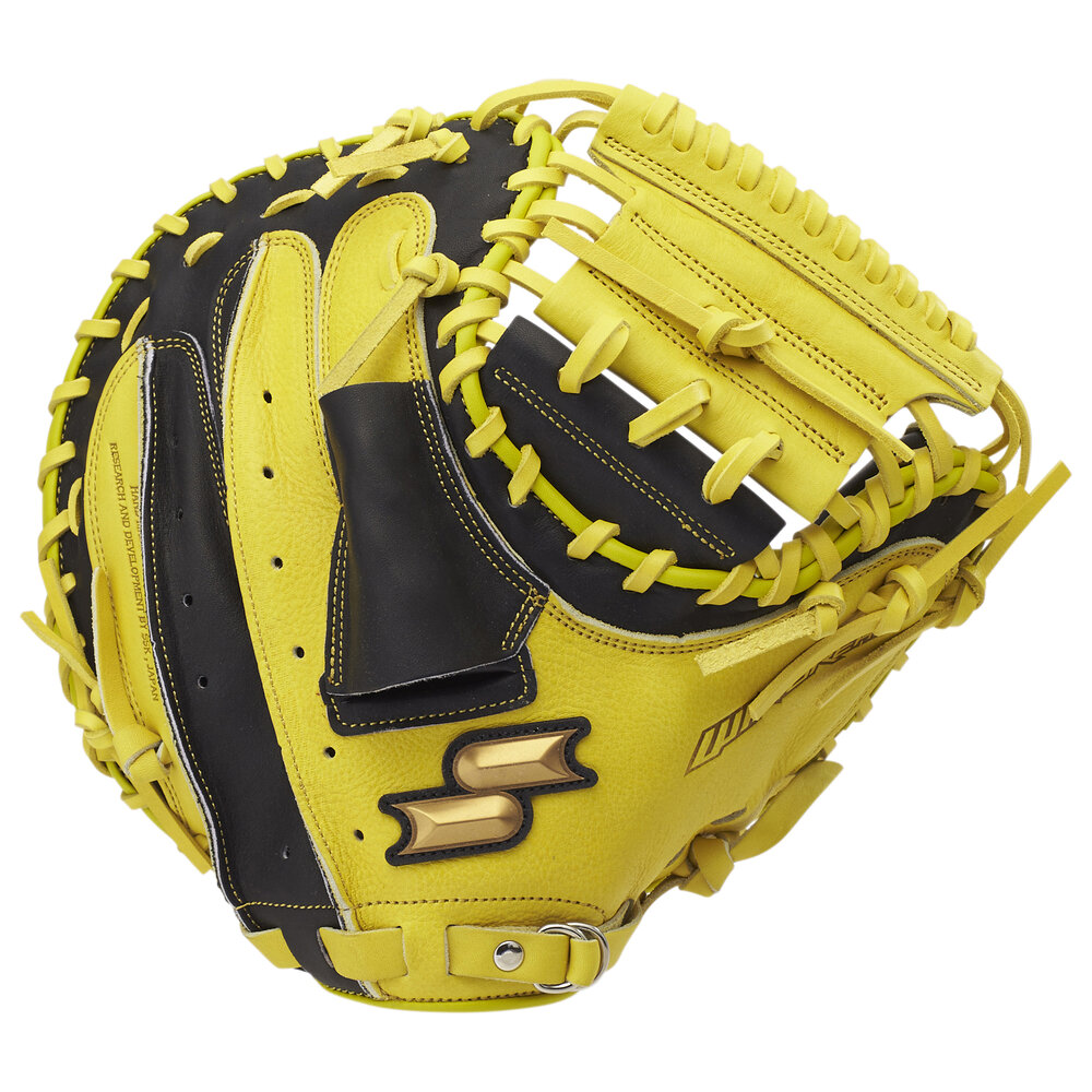 エスエスケイ 一般用軟式 キャッチャーミット ウインドリーム 捕手用 右投げ ブラック×LYタン 軟式野球 WCM12025-9030-L|野球ZONE