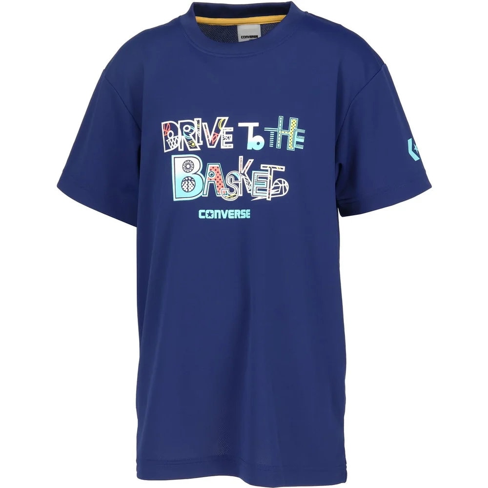 コンバース Tシャツ 半袖 ジュニア バスケットボール プリントTシャツ 吸汗速乾 C.ネイビー CB451356-2800