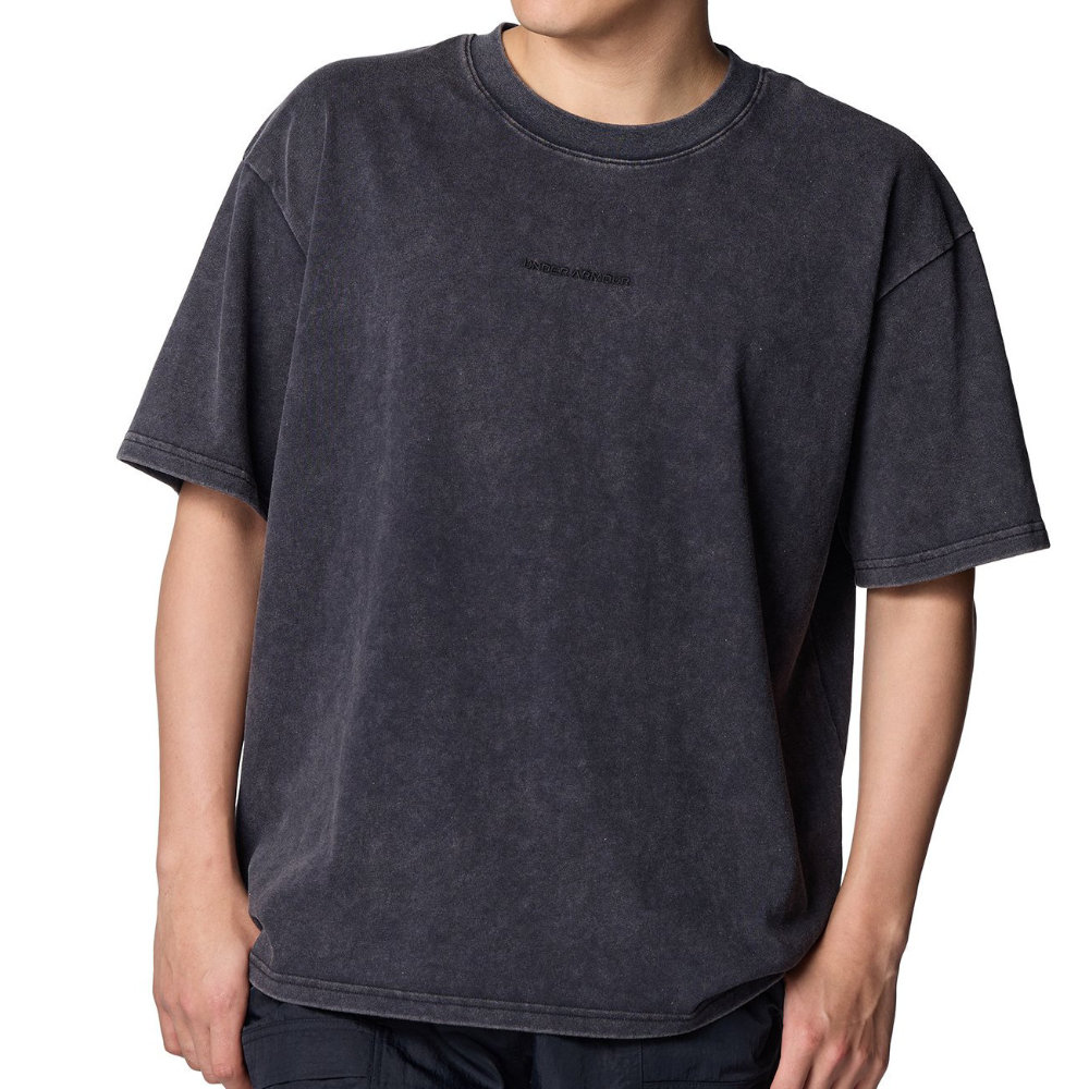 アンダーアーマー 半袖 Tシャツ メンズ UAヘビーウエイト ウォッシュド ショートスリーブ Tシャツ ブラック 6001478-001|トレーニングウエアZONE