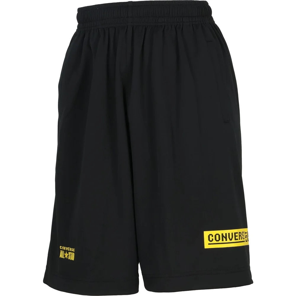 コンバース プラクティスパンツ ジュニア バスケットボール 吸汗 速乾 ハーフパンツ ブラック×ゴールド CB451854-1953|トレーニングウエアZONE
