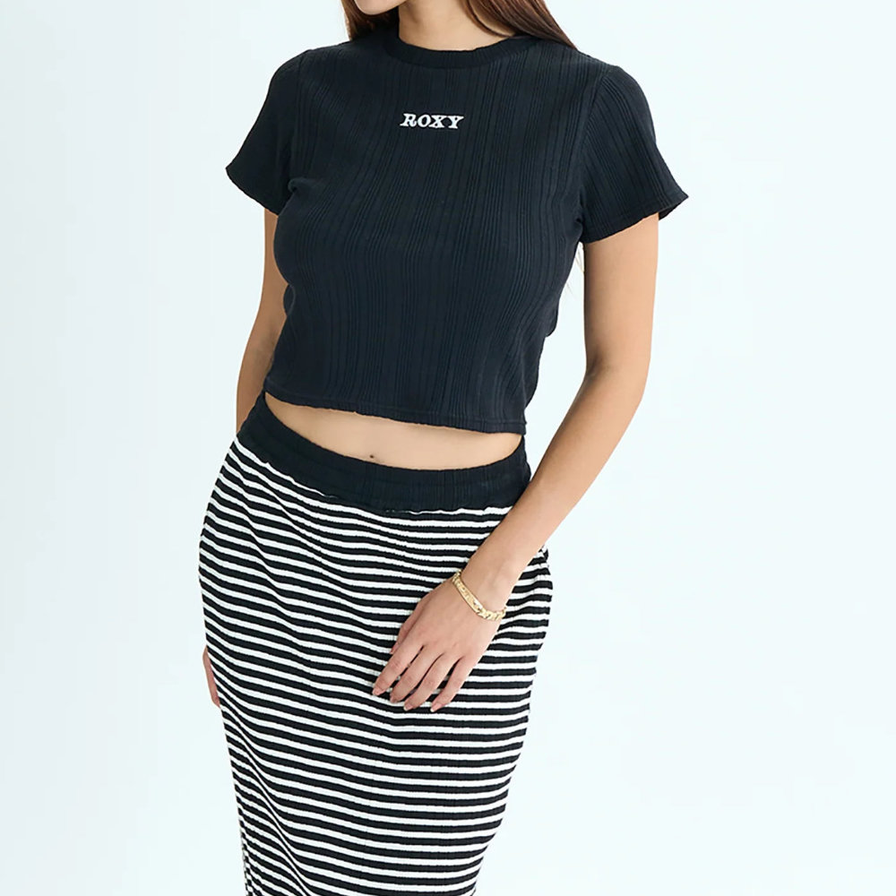 �������� T����� Ⱦµ ��ǥ����� ��� �֥�å� Roxy MIXTURE TEE RST252047-BLK