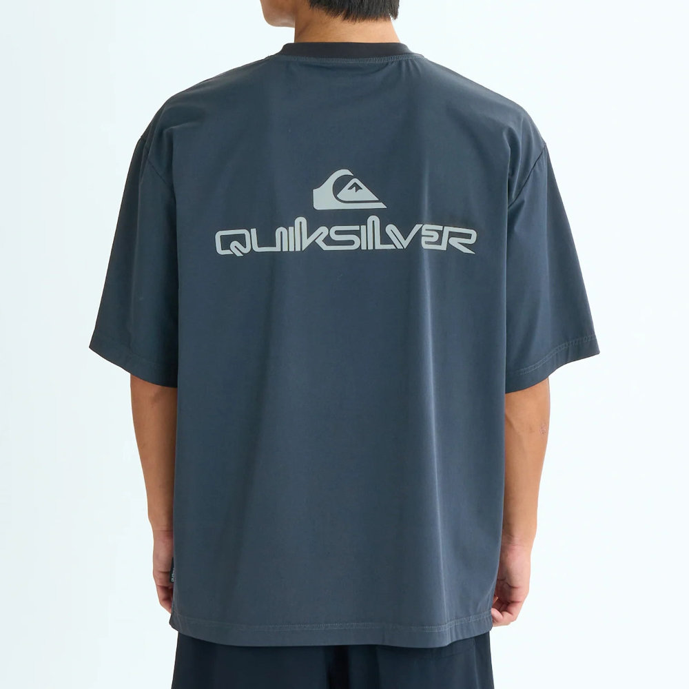 クイックシルバー ラッシュガード 半袖 メンズ ブラック DOUBLE LOGO SS QLY252006-BLK|スイム&マリンZONE
