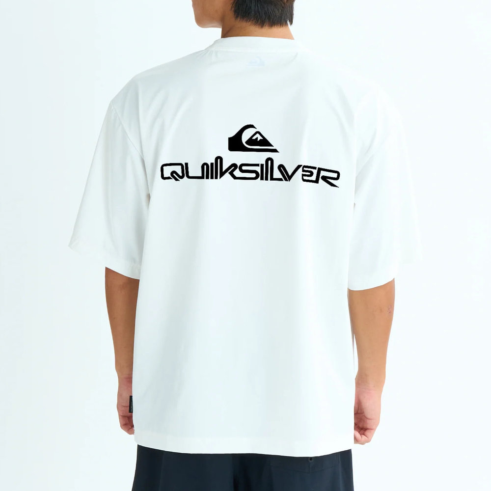 クイックシルバー ラッシュガード 半袖 メンズ ホワイト DOUBLE LOGO SS QLY252006-WHT|スイム&マリンZONE
