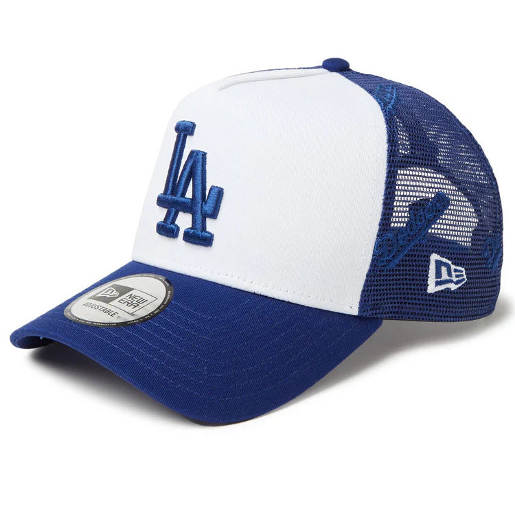 NEW ERA ニューエラ メッシュキャップ 9FORTY A-Frame トラッカー MLB Mesh Embroidery ロサンゼルス・ドジャース ホワイト/ダークロイヤル 14388628|キ