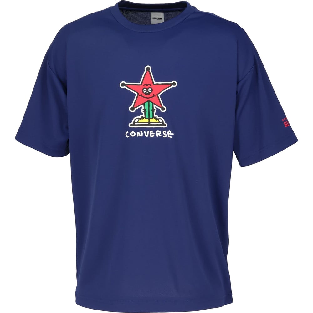 コンバース Tシャツ バスケ メンズ C.ネイビー 半袖 Yutaka Kobayashiさんの星のイラスト CB252358-2800