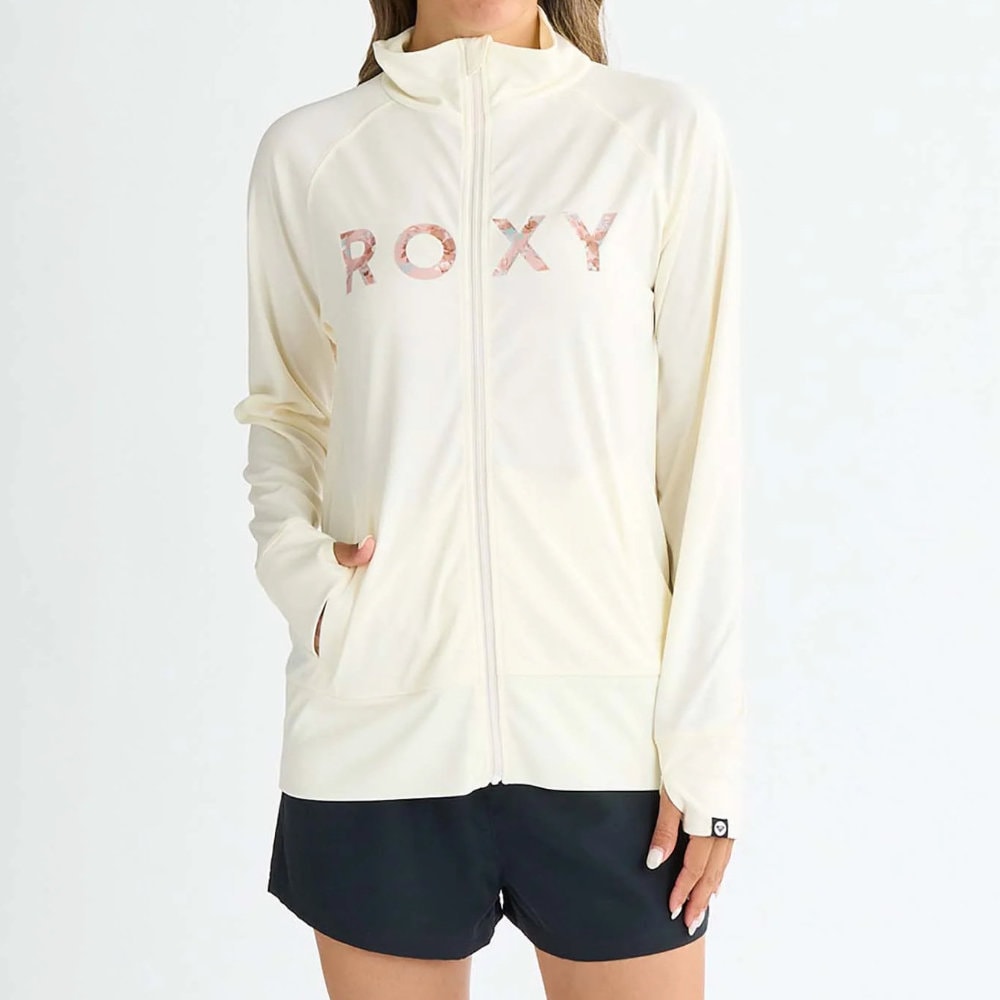 ROXY ロキシー ラッシュガード ラッシュパーカー レディース Roxy ARTSY FLORAL LOGO STAND RLY251042-OWT|スイム&マリンZONE