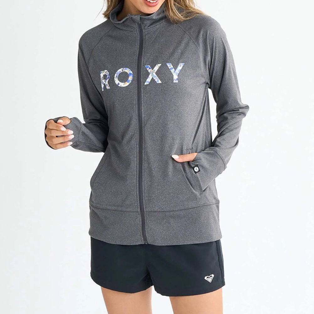 ROXY ロキシー ラッシュガード ラッシュパーカー レディース Roxy ARTSY FLORAL LOGO STAND RLY251042-CHA|スイム&マリンZONE