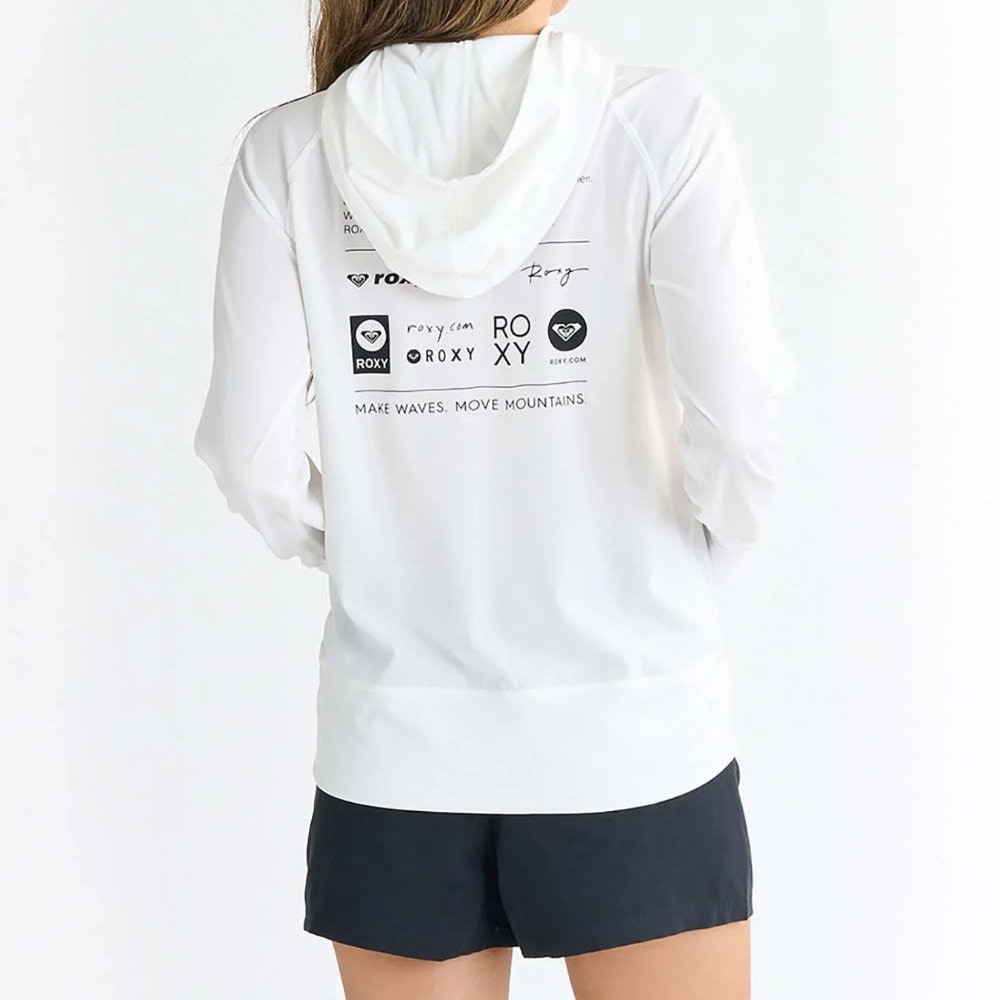 ROXY ロキシー ラッシュガード ラッシュパーカー レディース Roxy HISTORICAL LOGO HOODIE RLY251032-WHT|スイム&マリンZONE