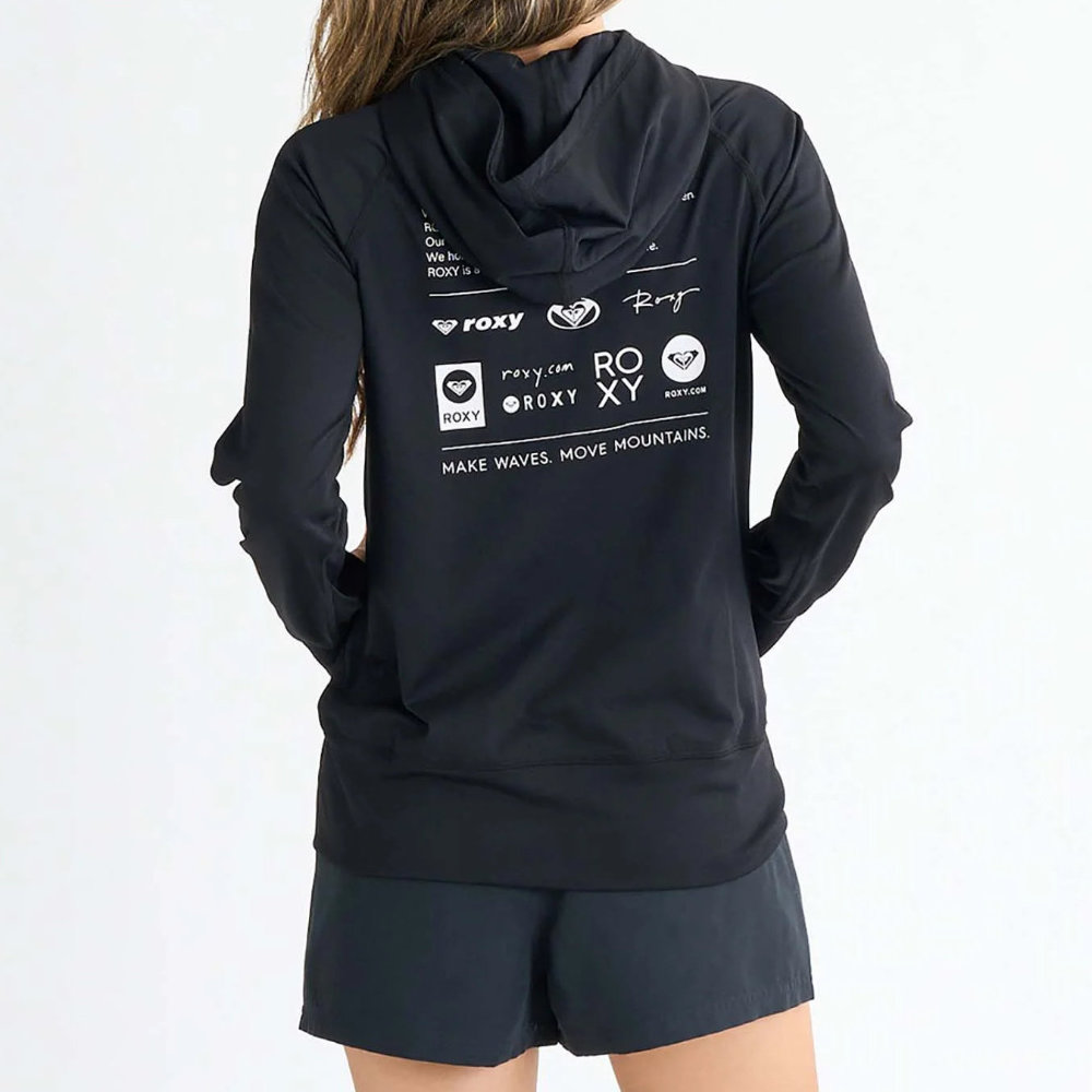 ROXY ロキシー ラッシュガード ラッシュパーカー レディース Roxy HISTORICAL LOGO HOODIE RLY251032-BLK|スイム&マリンZONE