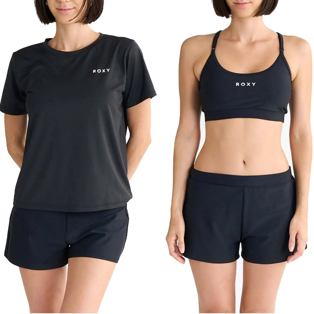 ROXY ロキシー ラッシュTシャツ付き 水着 レディース Roxy ROXY STEP RSW251002-BLK|スイム&マリンZONE