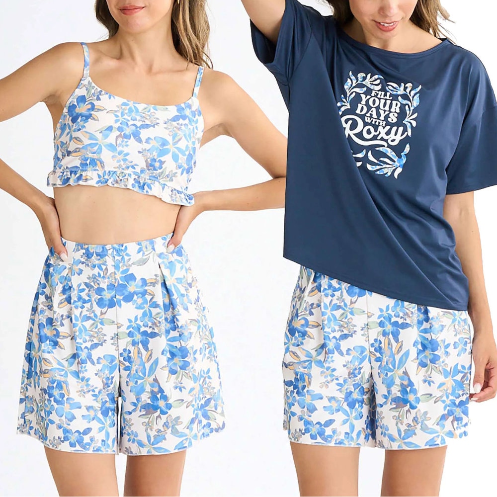 ROXY ロキシー ラッシュTシャツ付き 水着 レディース Roxy ARTSY FLORAL RSW251010-BLU|スイム&マリンZONE